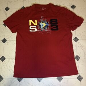 Nautica Sailing NS 90 Graphic T-Shirt Red‎ Men's L